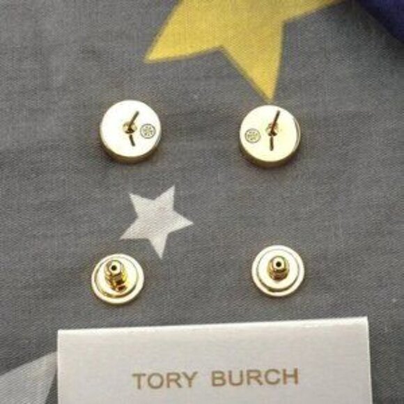 Tory Burch Kira Enameled Circle Stud Earrings - white (Brand New??? - Picture 2 of 4